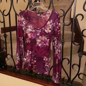 Karen Kane plum floral top